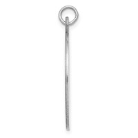 Sterling Silver Rhod-plate Eng. Oval Polish Front Satin Back Disc Charm view 2