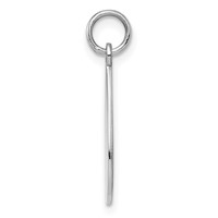 SSilver Rh-plt Engravable Teardrop Polished Front Satin Back Disc Charm view 2