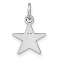Sterling Silver Rhodium-plated Engraveable Star Disc Charm view 4