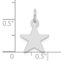 Sterling Silver Rhodium-plated Engraveable Star Disc Charm view 3