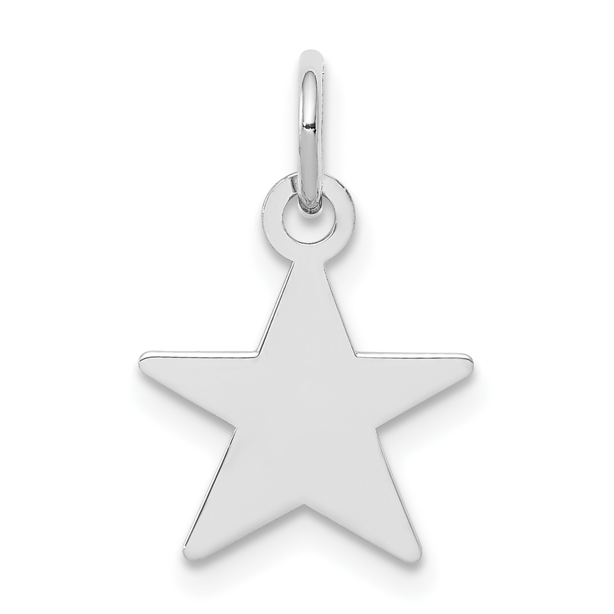 Sterling Silver Rhodium-plated Engraveable Star Disc Charm (QM462/27)