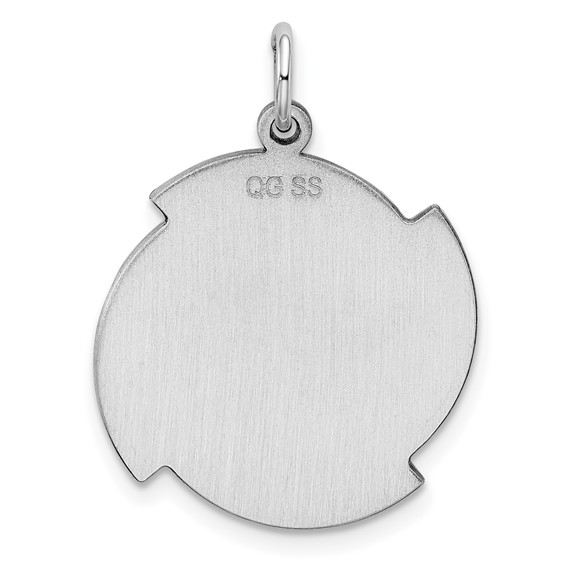 Sterling Silver Rhodium-plated Engraveable Disc Charms