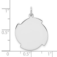 Sterling Silver Rhodium-plated Engraveable Disc Charm view 3