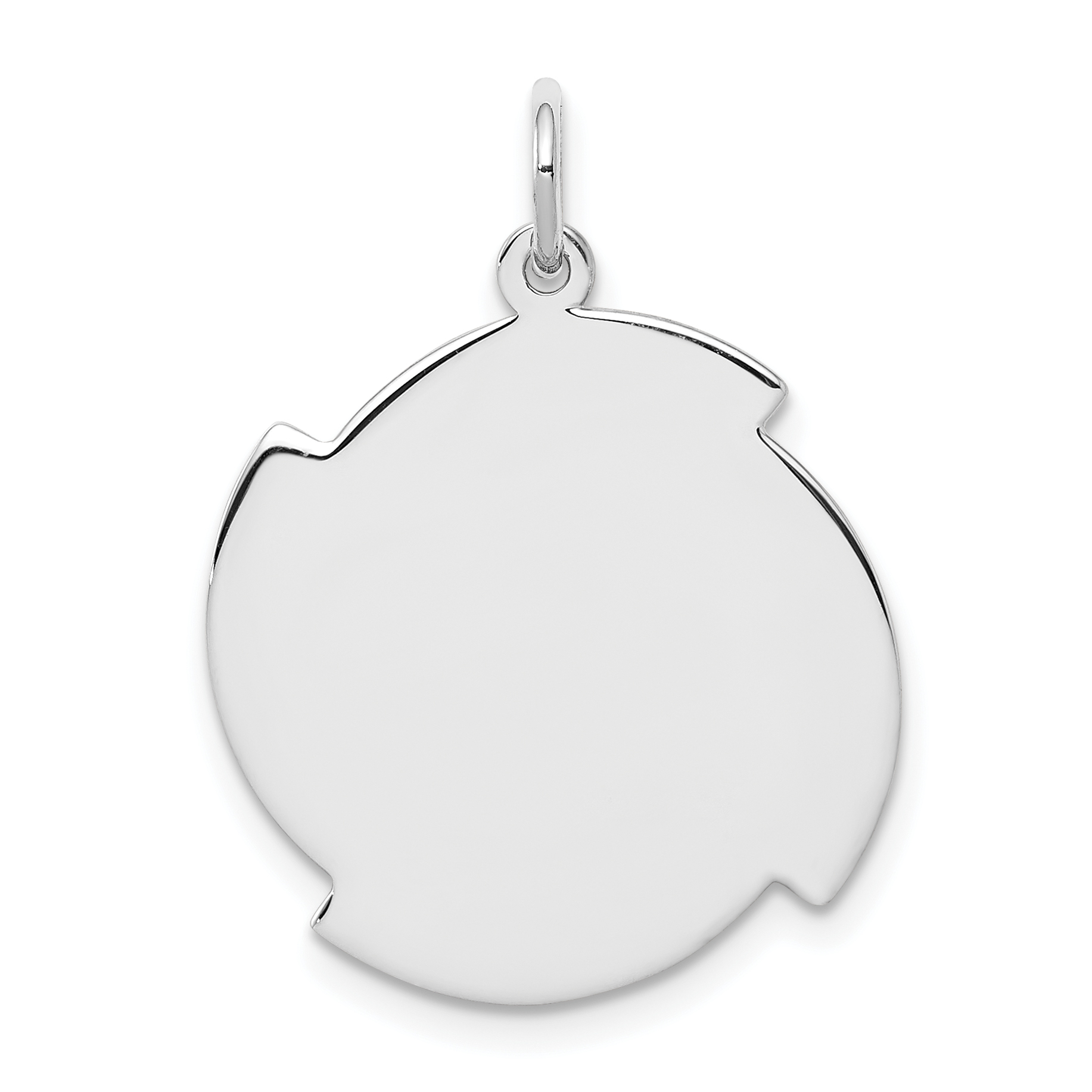 Sterling Silver Rhodium-plated Engraveable Disc Charm (QM465/35)