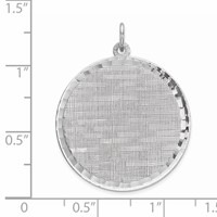 SS Rh-plt Engraveable Round Patterned Polished Front Satin Back Disc view 3