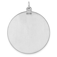 SS Rh-plt Engraveable Round Patterned Polished Front Satin Back Disc view 4