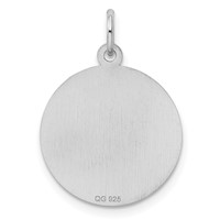 SS Rh-plt Engraveable Round Patterned Polished Front Satin Back Disc view 4