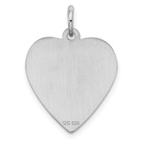 SS Rh-plt Engraveable Heart Patterned Polished Front Satin Back Disc view 4