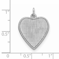 SS Rh-plt Engraveable Heart Patterned Polished Front Satin Back Disc view 3