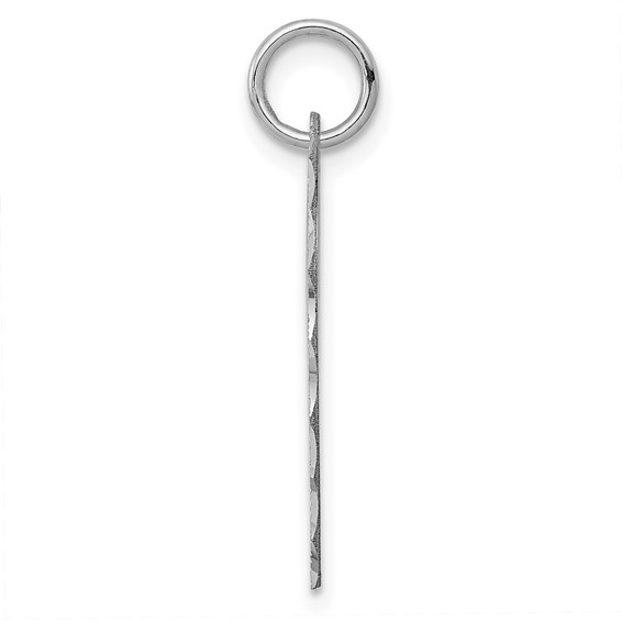 SS Rh-plt Engraveable Heart Patterned Polished Front/Satin Back Disc