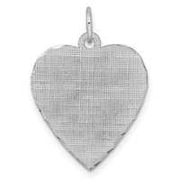 SS Rh-plt Engraveable Heart Patterned Polished Front Satin Back Disc view 4