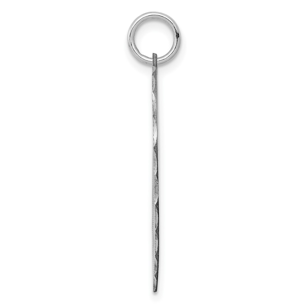 SS Rh-plt Engraveable Heart Patterned Polished Front/Satin Back Disc (QM479/18)