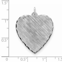 SS Rh-plt Engraveable Heart Patterned Polished Front Satin Back Disc view 3