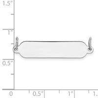 Sterling Silver Rh-plt Engravable Polished Front Satin Back Plate view 3