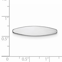 Sterling Silver Rh-plt Engraveable Polished Front Satin Back Plate view 3