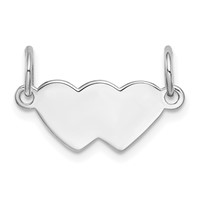 SS Rh-plt Engraveable Double Heart Polished Front Satin Back Plate view 1