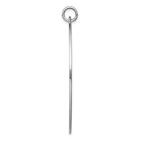 SSilver Rh-plt Engravable Oval Polished Front Satin Back Disc Charm view 2