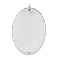 SSilver Rh-plt Engravable Oval Polished Front Satin Back Disc Charm view 4