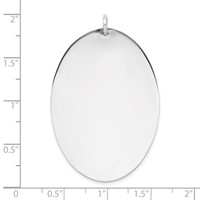 SSilver Rh-plt Engravable Oval Polished Front Satin Back Disc Charm view 3