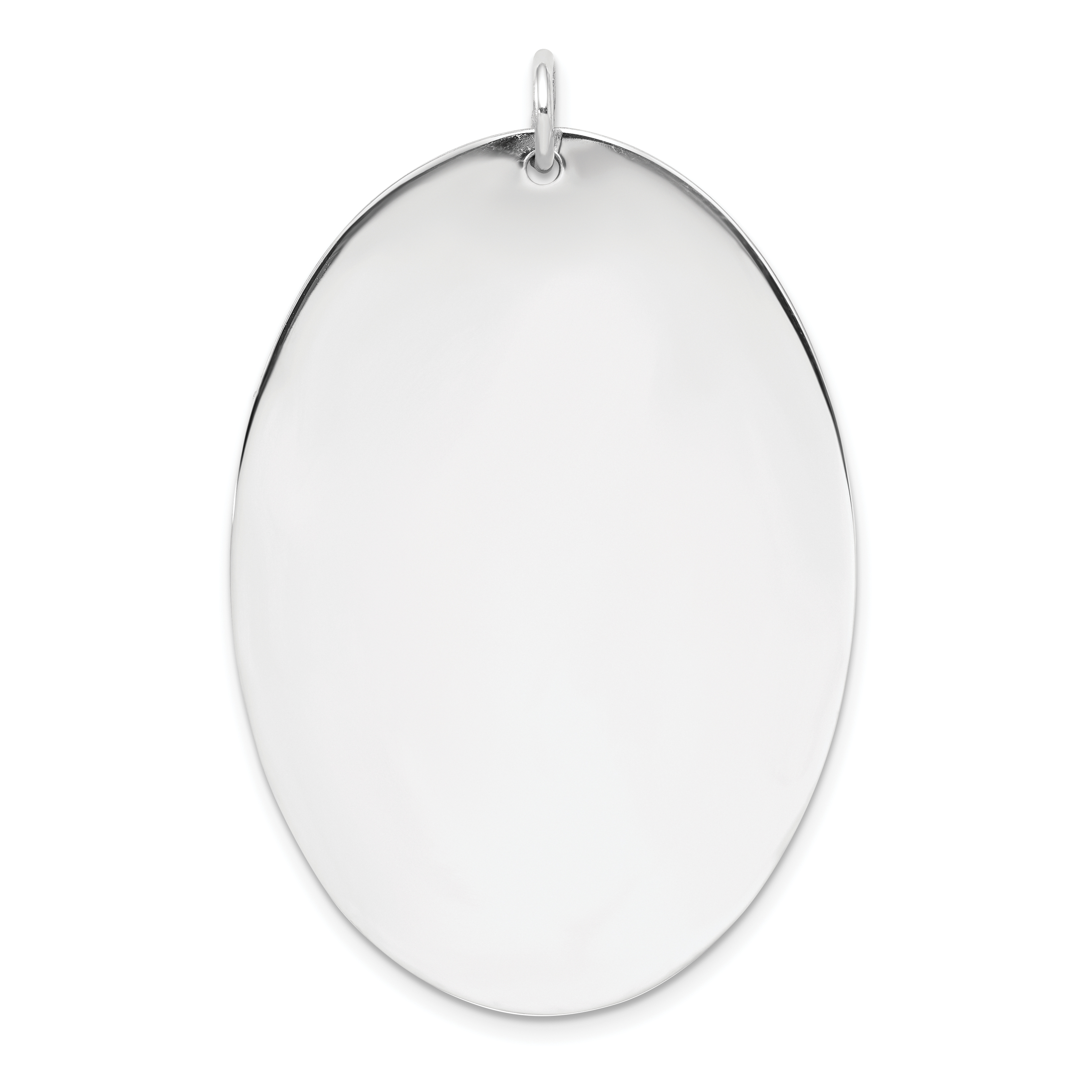 Sterl Silver Rh-plt Engraveable Oval Polished Front/Satin Back Disc Charm (QM489/35)