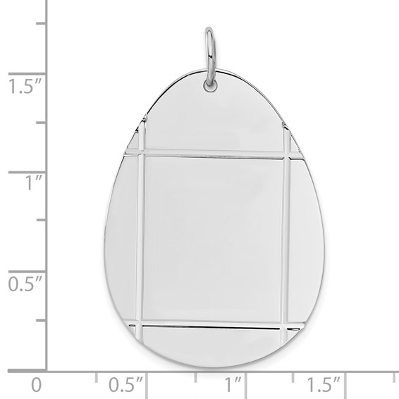 Sterling Silver Engravable Oval Disc Charm