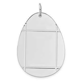 Sterling Silver Engravable Oval Disc Charm