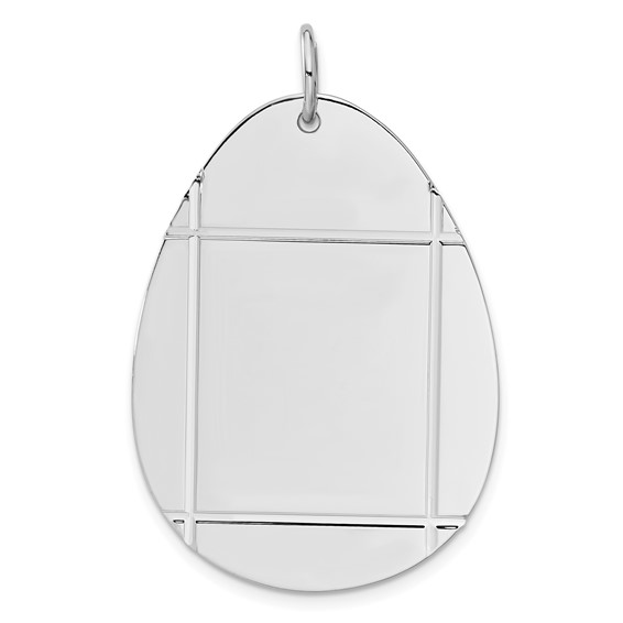 Sterling Silver Engravable Oval Disc Charm