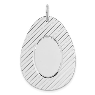 Sterling Silver Engravable Oval Disc Charm