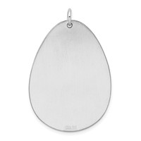 Sterling Silver Rh-plt Engravable Polished Front Satin Back Disc Charm view 4