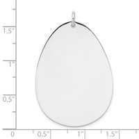 Sterling Silver Rh-plt Engravable Polished Front Satin Back Disc Charm view 3