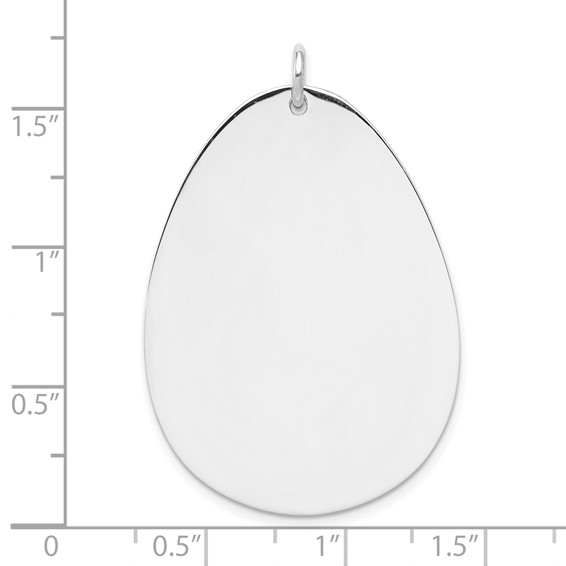 Sterling Silver Rh-plt Engravable Polished Front/Satin Back Disc Charm