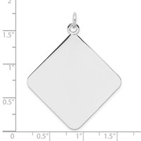 Sterling Silver Rh-plt Engravable Polished Front Satin Back Disc Charm view 3