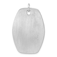 Sterling Silver Rhodium-plated Engraveable Polished & Striped Front Satin Back Disc Charm view 3