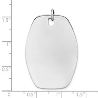 Sterling Silver Rh-plt Engravable Polished Front Satin Back Disc Charm view 3