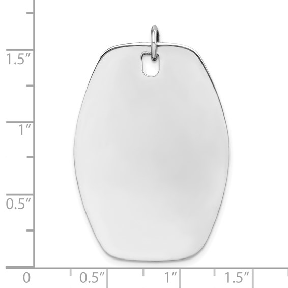 Sterling Silver Rh-plt Engravable Polished Front/Satin Back Disc Charm