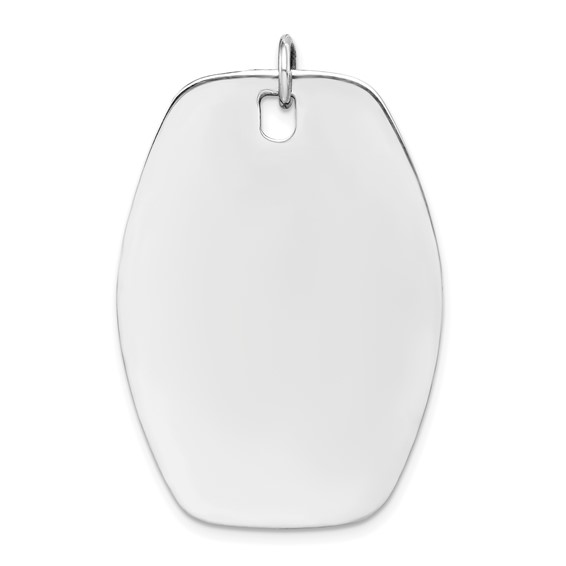 Sterling Silver Rh-plt Engravable Polished Front/Satin Back Disc Charm