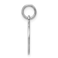 SS Rh-plt Engraveable Round Polished Front Satin Back Disc Charm view 2