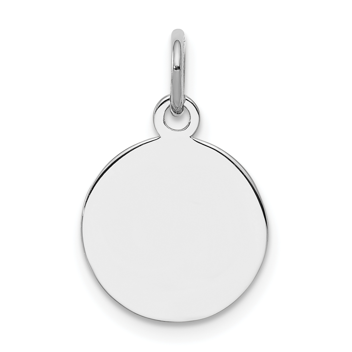 Sterling Silver Rh-plt Engraveable Round Polished Front/Back Disc Charm (QM497/18P)
