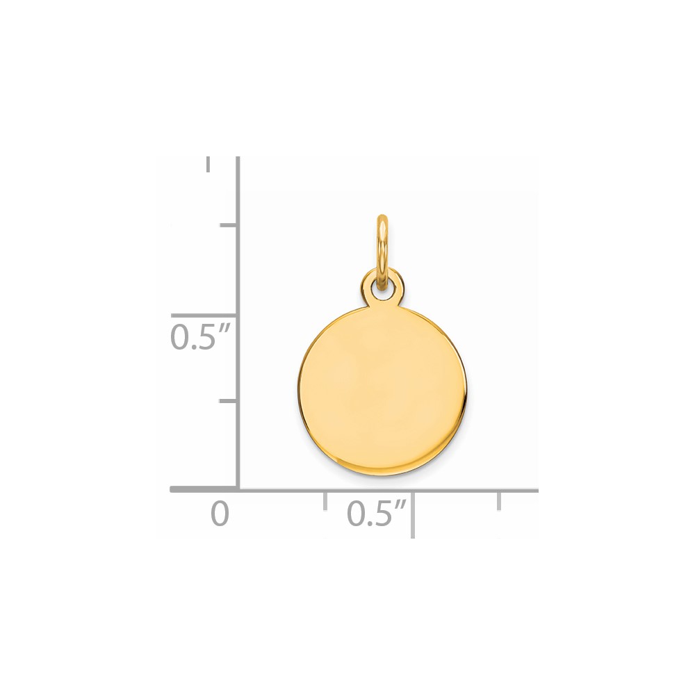 Sterling Silver GP Engraveable Round Polished Disc Charm (QM497G/27)