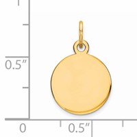 Sterling Silver GP Engraveable Round Polished Disc Charm view 4