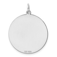 Sterling Silver Rhod-plated Eng. Rnd Polish Front Satin Back Disc Charm view 4