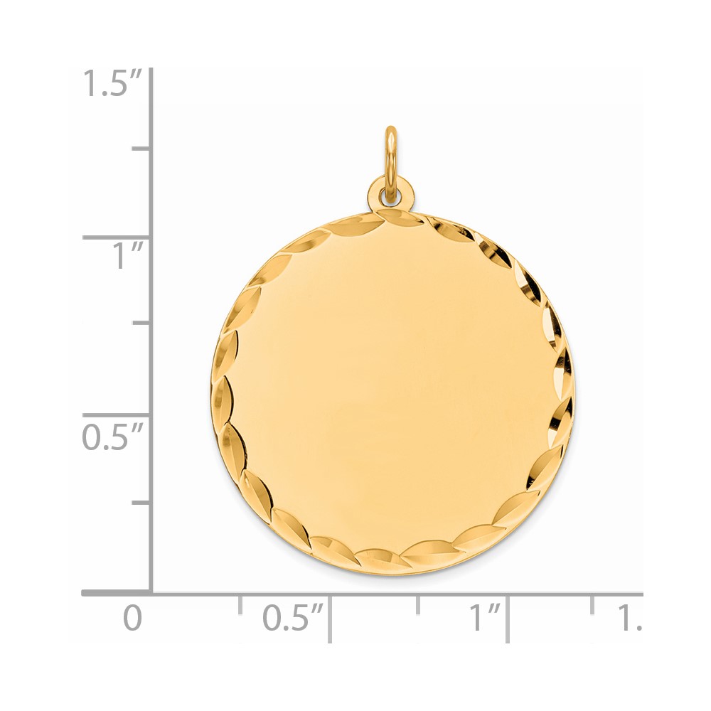 Sterling Silver GP Engraveable Round Polished Disc Charm (QM498G/35)