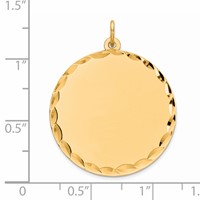 Sterling Silver GP Engraveable Round Polished Disc Charm view 3