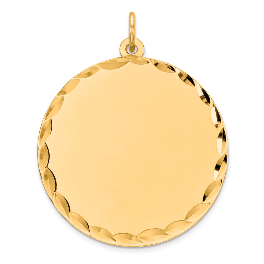 Sterling Silver GP Engraveable Round Polished Disc Charm (QM498G/35)