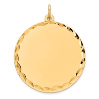 Sterling Silver GP Engraveable Round Polished Disc Charm view 1