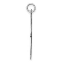 Sterling Silver Rhod-plated Eng. Round Polish Front Satin Back Disc Charm view 2