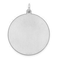 Sterling Silver Rhod-plated Eng. Round Polish Front Satin Back Disc Charm view 4