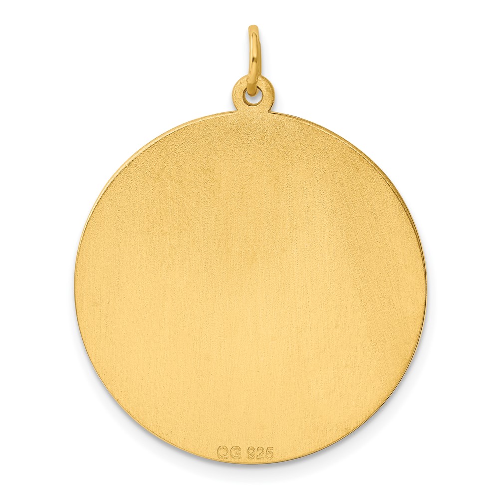 Sterling Silver GP Engraveable Round Polished Disc Charm (QM499G/18)