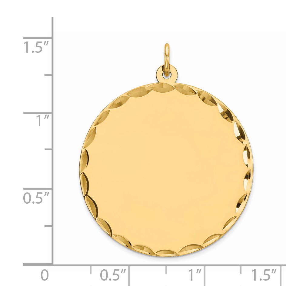 Sterling Silver GP Engraveable Round Polished Disc Charm (QM499G/18)