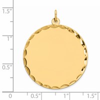 Sterling Silver GP Engraveable Round Polished Disc Charm view 3